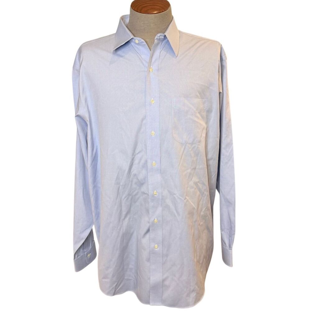 Brooks Brothers Classic Button Front Dress Shirt Supima Cotton 17.5/37 Non Iron